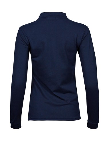 TEE-146-Womens Luxury Stretch Long Sleeve Polo